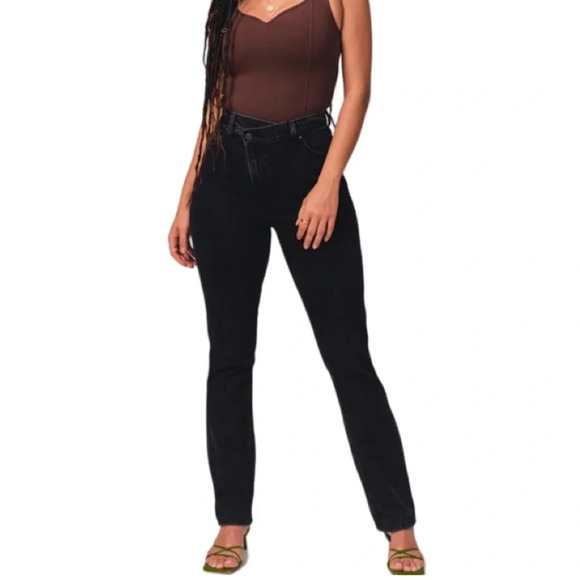 Abercrombie and fitch Slim Straight High Rise Curve love cross over Size 24 00/L - Picture 1 of 6